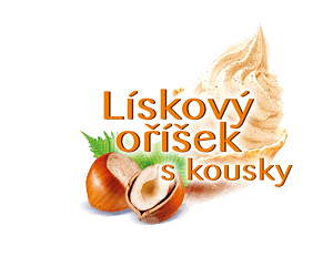 Mléčná zmrzka Lískový oříšek s kousky oříšků